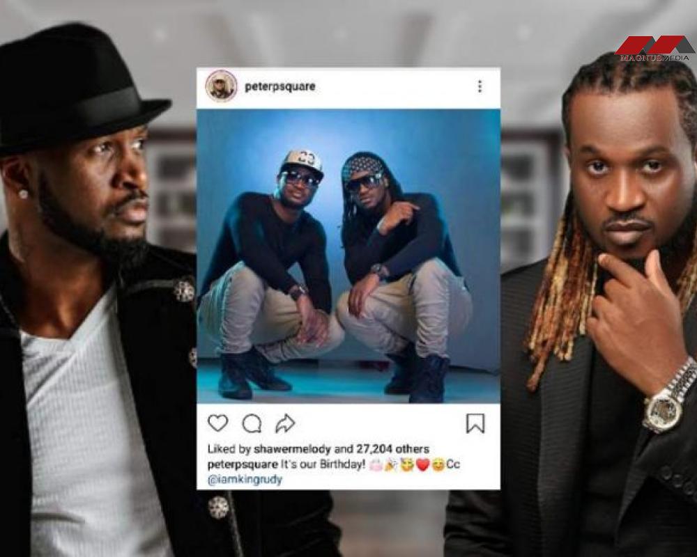 Picture of birthday post  Paul and Peter Okoye shared on Instagram